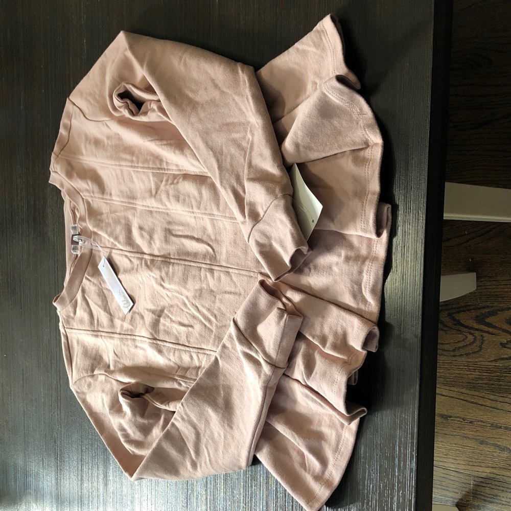 Chelsea28 Blush Pink Peplum Sweatshirt